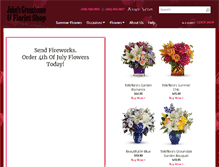 Tablet Screenshot of johnsgreenhouses-florist.com